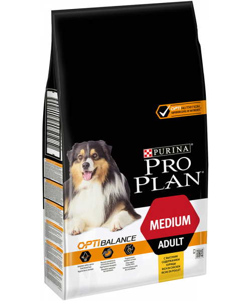Сухой корм для собак Pro Plan с высоким содержанием курицы 3 кг (для средних пород)