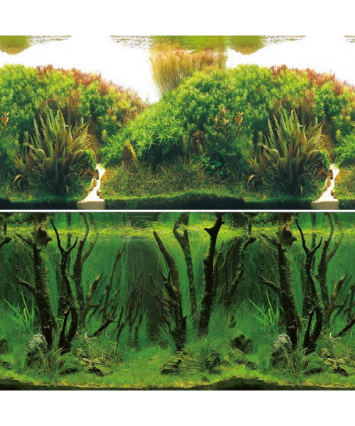 Фон двухсторонний 9084/9085 50см (15м)Зеленые холмы/Подводный лес