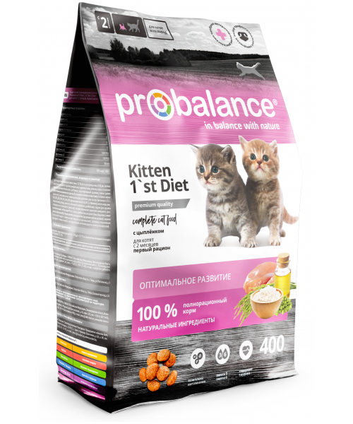 Сухой корм для котят ProBalance Kitten 1st Diet, с цыпленком 400г