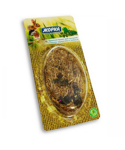 ЖОРКА Травяной брикет для грызунов с корнем одуванчика