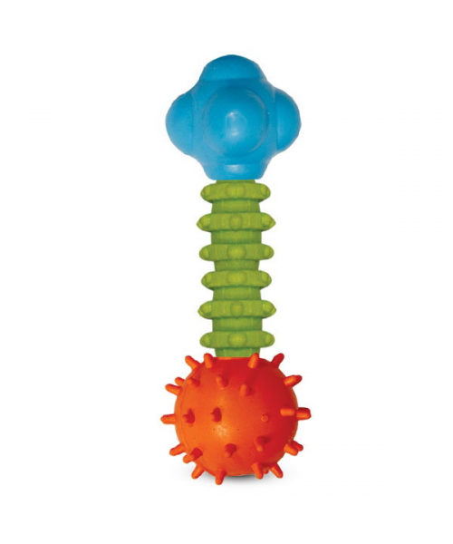 Игрушка цвет. литая резина д/собак ^Гантель с колокол^ 160мм (B-11-115)