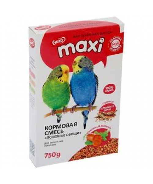 Ешка для волнистых попугаев 750 гр овощи МАКСИ