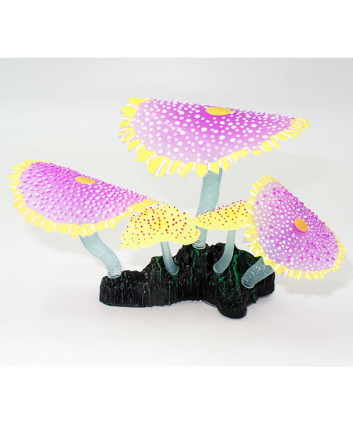 Декорация флуоресцентная Кораллы зонтичные фиолетовые14*6,5*12смGloxy