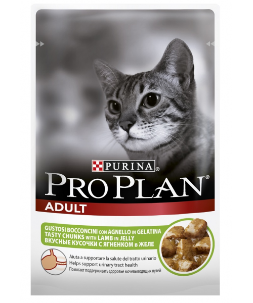 Purina Pro Plan Adult Feline with Lamb pouch в желе 85г