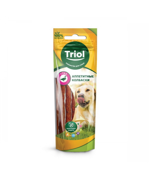 TRIOL лак-во д/собак аппетит.колбаски из утки 40г
