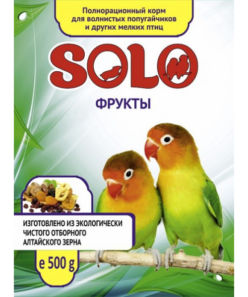 Жорик(SOLO) корм для попугаев 500 гр фрукты