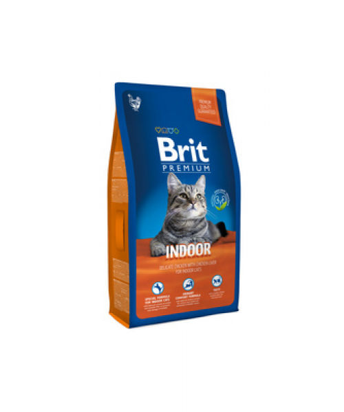 Корм Brit Premium Cat для кошек домашнего содержания, с курицей и печенью 400г