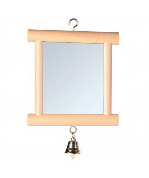 TRIXIE Зеркало деревянное с колокольчиком 9*10см