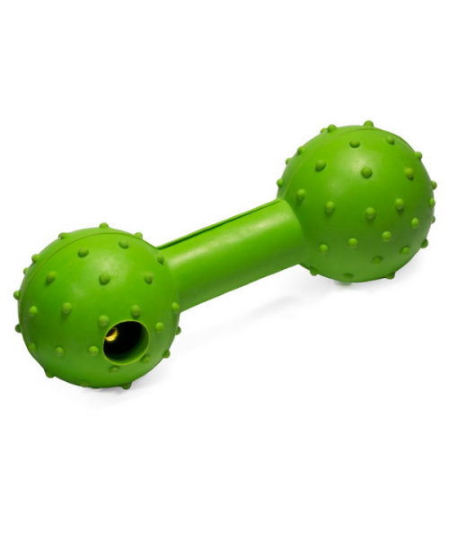 Игрушка цвет. литая резина д/собак ^Гантель с колокол^ 115мм (B-1-90)